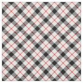 Tissu plaqué noir et blanc rouge (Échantillon)