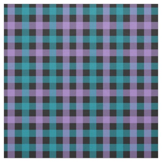 Tissu Plat violet, Turquoise et noir (Échantillon)
