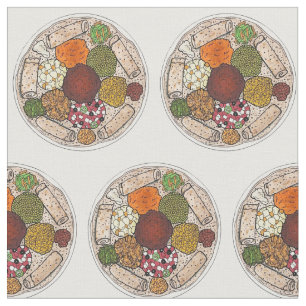 Tissu Plateau alimentaire éthiopien de Cuisine Injera Wa