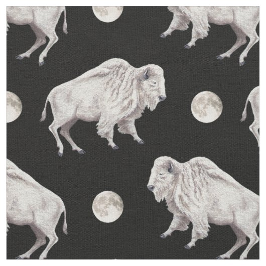 Tissu Pleine lune blanche de Buffalo (Fermer)
