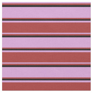 Tissu Plum, Brown et noir lignes Motif