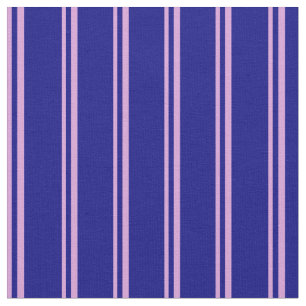 Tissu Plum et bandes bleues