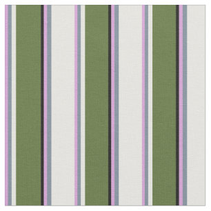Tissu Plum, Gris ardoise, Blanc, Olive foncé Vert & Noir