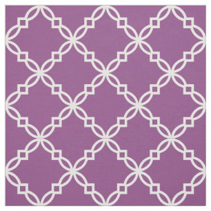 Tissu Plum mauve, blanc faste marocain