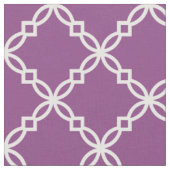 Tissu Plum Violet, Blanc Fantastique Quatrefoil Marocain (Fermer)