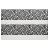 Tissu Plumes blanches noires abstraites modernes de paon (Fat Quarter)