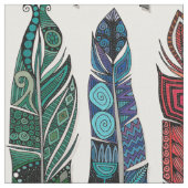 Tissu plumes d'arc-en-ciel de boho (Fermer)