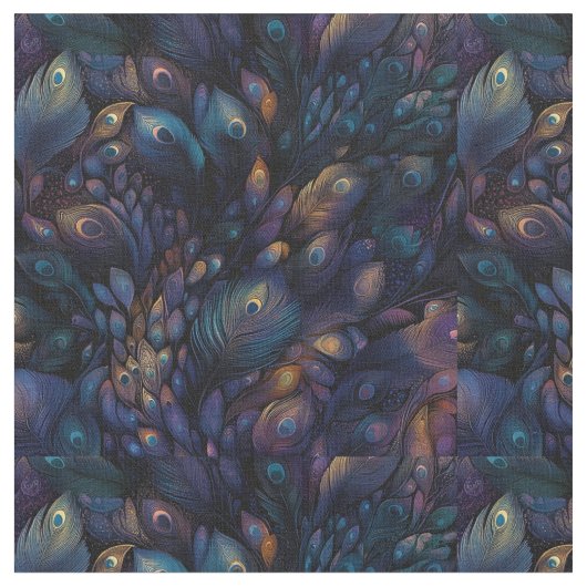 Tissu Plumes de paon (Fermer)