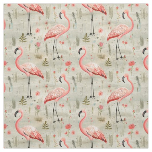 Tissu Plumes et parfum : Flamant rose Whimsy (Échantillon)