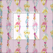 Tissu Plumes et perles étoffe d'aquarelle (Carreau)