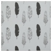 Tissu Plumes grises et noires (Échantillon)