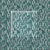 Tissu plumes joyeuses turquoises (Carreau)