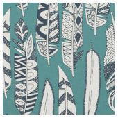 Tissu plumes joyeuses turquoises (Fermer)