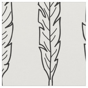 Tissu Plumes noires et blanches. scandinave moderne