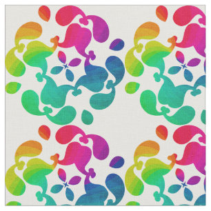 Tissu Plutôt Coloré Fleur Arc-En-Ciel Motif