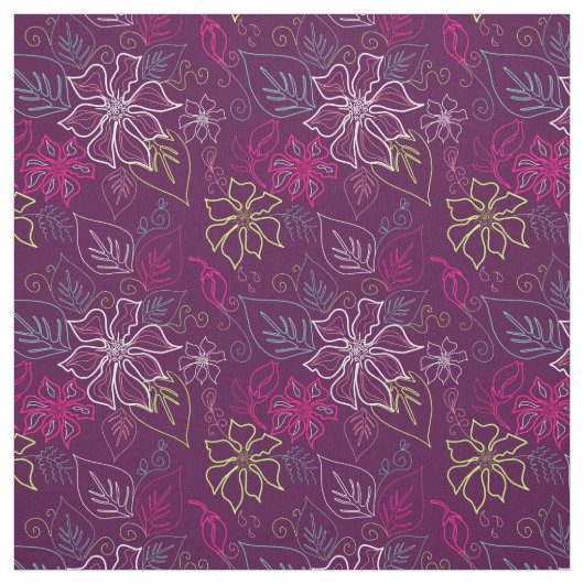 Tissu Poinsettia pourpre (Échantillon)