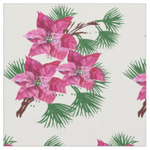 Tissu Poinsettia Rose