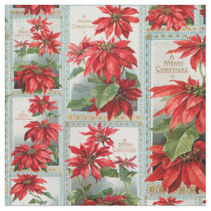 Tissu Poinsettias Vintages colorées