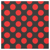 Tissu Point de polka rouge et noir (Fermer)