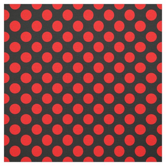 Tissu Point de polka rouge et noir (Échantillon)