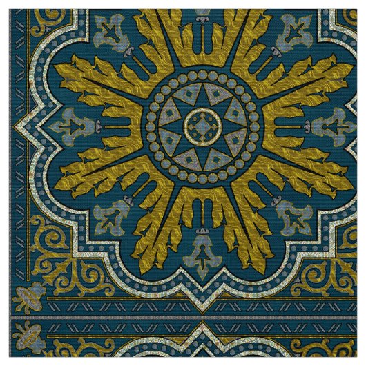 Tissu Point Déco Blue et Gold Star (Échantillon)