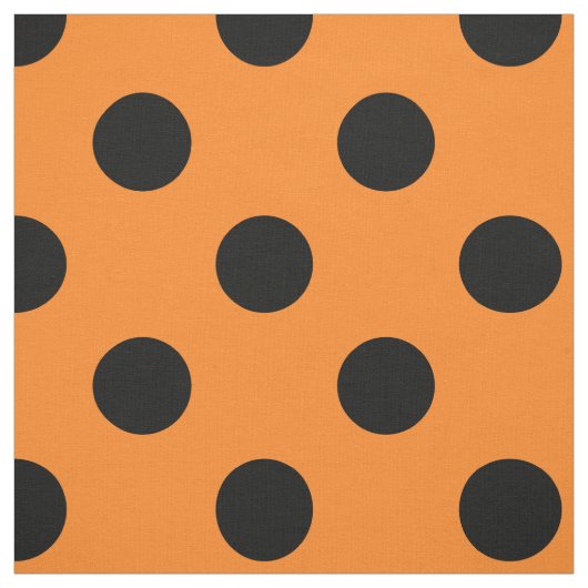 Tissu Point Polka noir orange d'Halloween (Échantillon)