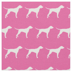 Tissu Pointeur Chien Silhouette Animal rose