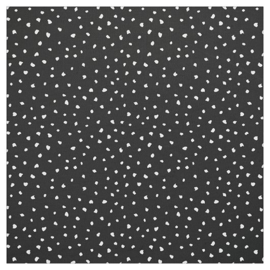 Tissu Points Abstraits à la mode blanche sur le noir chi (Échantillon)