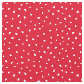 Tissu Points Abstraits à la mode blanche sur rouge vif (fermé)