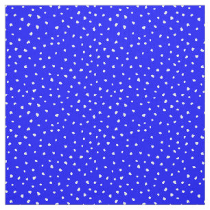 Tissu Points Abstraits blancs modernes sur Royal Blue
