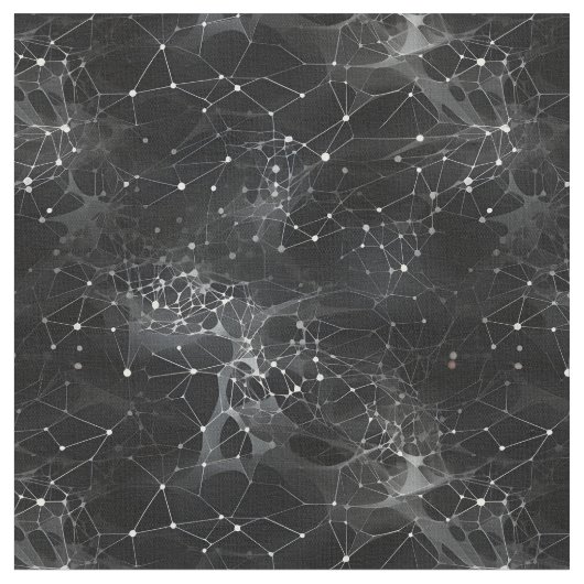 Tissu Points blancs et toiles sur fond noir (Fermer)