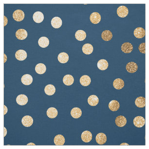 Tissu Points bleu marine et Gold City