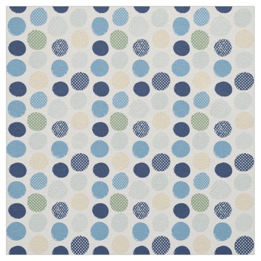 Tissu Points bleus Cercles verts bleus Boyish Messy (Échantillon)