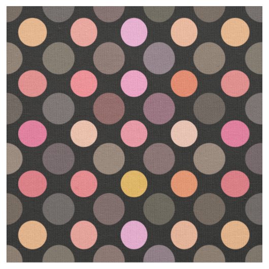 Tissu points colorés sur fond noir (Fermer)