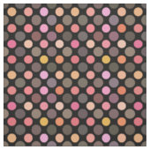 Tissu points colorés sur fond noir (Échantillon)