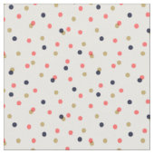 Tissu Points Confetti d'or et de corail de la Marine (Fermer)