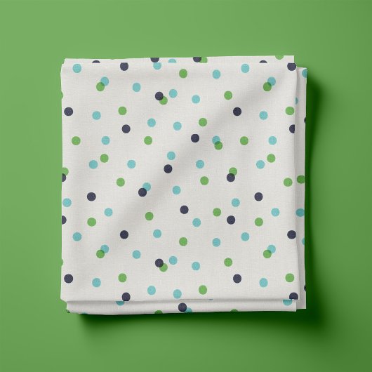 Tissu Points Confetti Vert et Turquoise de la Marine