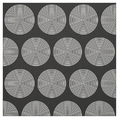 Tissu Points d'anneau concentrés noirs et blancs (Échantillon)