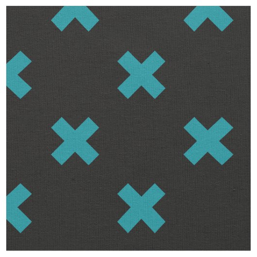 Tissu points de croix turquoises sur noir (Fermer)