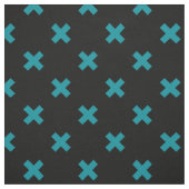 Tissu points de croix turquoises sur noir (Échantillon)