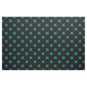 Tissu points de croix turquoises sur noir (Fat Quarter)
