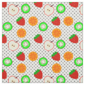 Tissu points de fruits à la pomme de fraise kiwi (Échantillon)