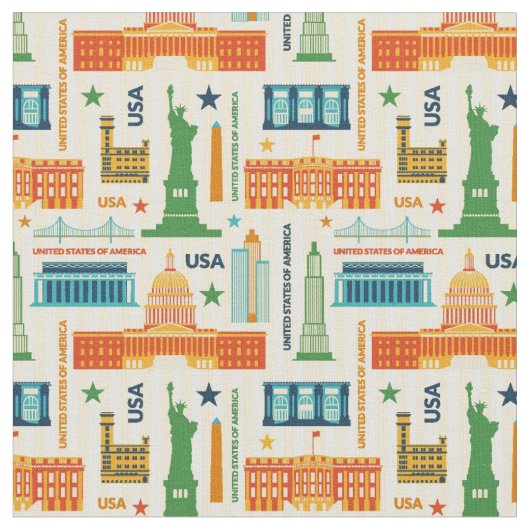 Tissu Points de repère des Etats-Unis d'Amérique (Fermer)