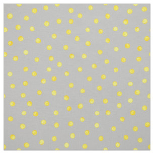 Tissu Points jaunes et gris de confettis