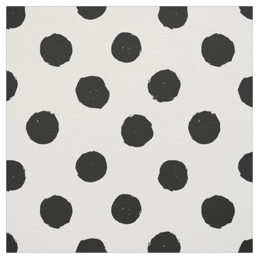 Tissu Points noirs blancs irréguliers Cercles de brosse (Échantillon)