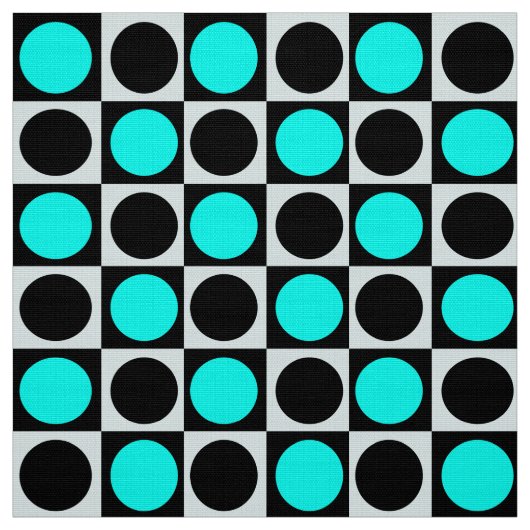 Tissu Points noirs bleu géométrique (Échantillon)