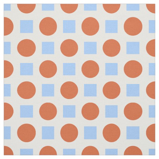 Tissu Points orange et carrés bleus (Échantillon)
