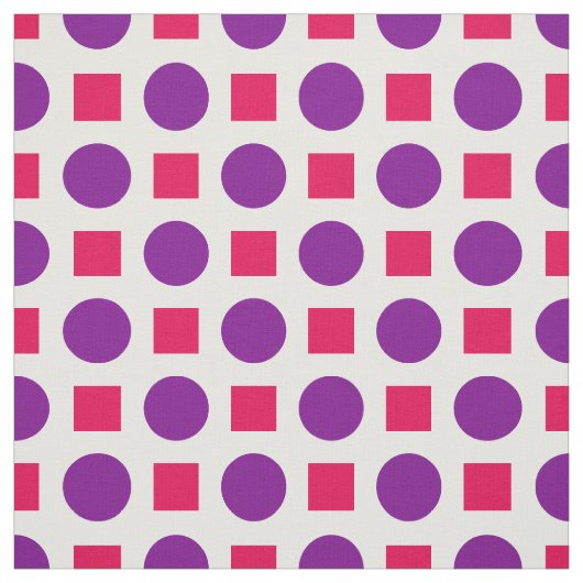 Tissu Points pourpres et carrés fuchsia (Échantillon)
