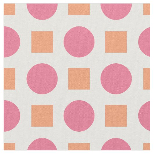 Tissu Points roses et carrés oranges (Fermer)