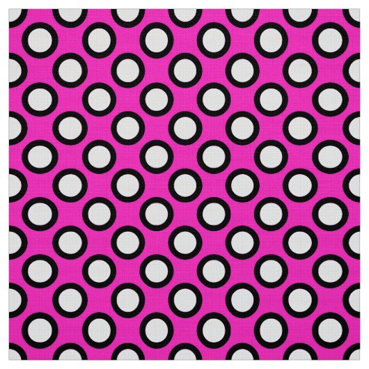 Tissu Points tournés, fuchsia, noir et blanc (Échantillon)